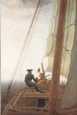 Caspar David Friedrich On the Sail-boat (mk10) Norge oil painting art
